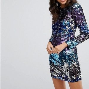 ASOS: TFNC London - Long Sleeve Sequin Dress UK10